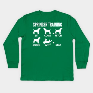 Springer Spaniel Training Springer Dog Tricks Kids Long Sleeve T-Shirt